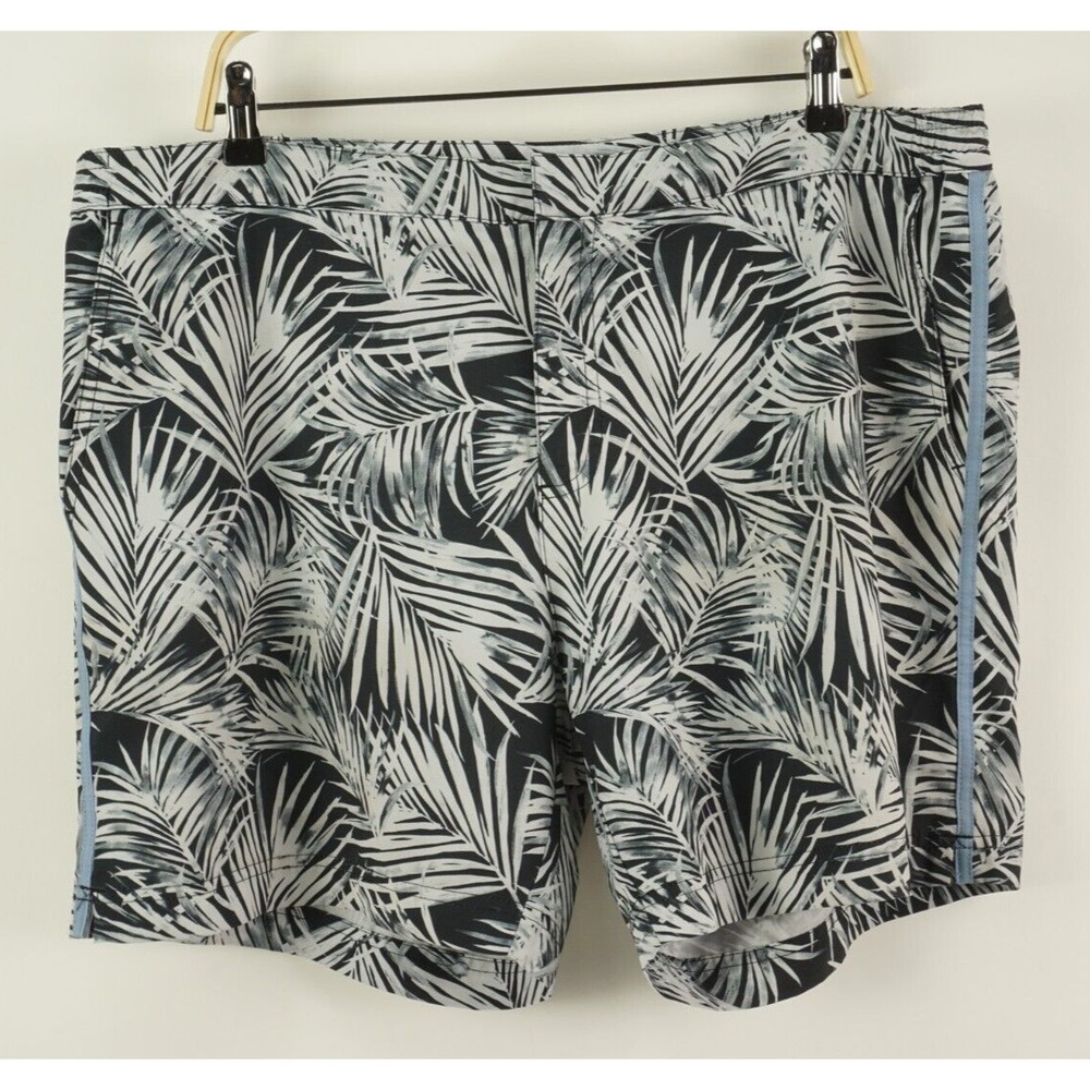 Fair Harbor Lined Drawstring Adjustable Hybrid Shorts Men's 36 White Floral Swim